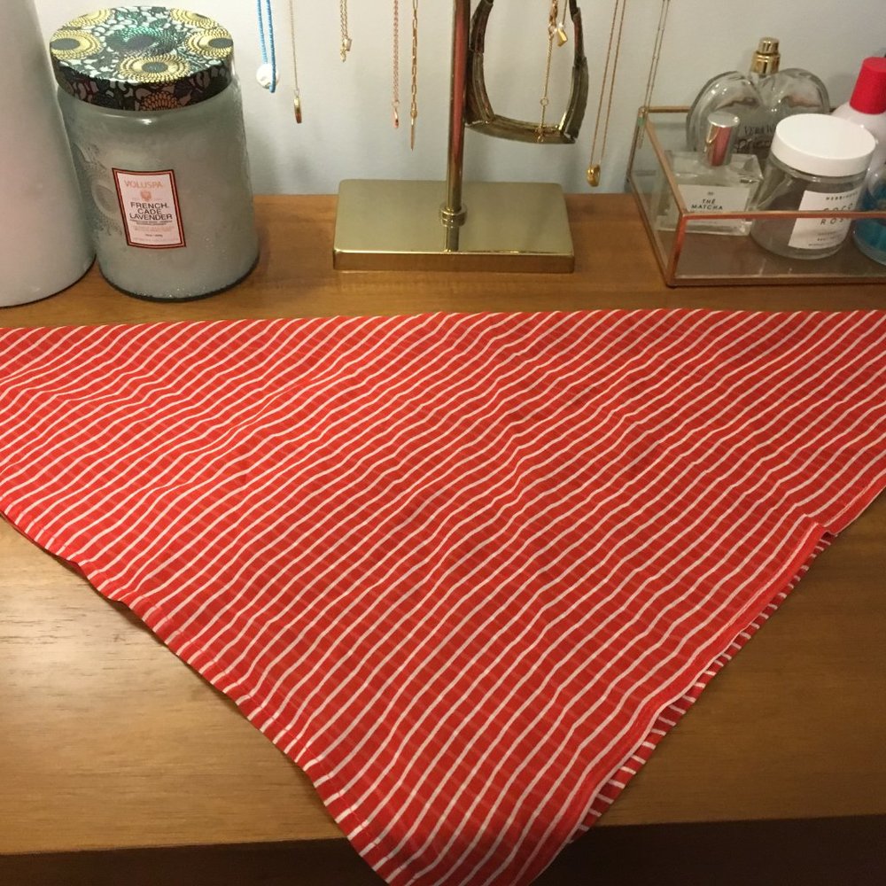 Donni Silk Bandana in Red & White Stripe